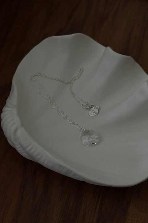 Naszyjnik damski srebrny z bezbarwnym kryształem SWAROVSKI® CRYSTAL elegancki dla kobiet
