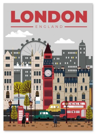 Plakat Londyn ilustracja do salonu lub sypialni