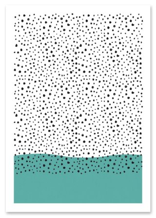 Plakat lazurowo-czarna abstrakcja pattern do salonu lub sypialni