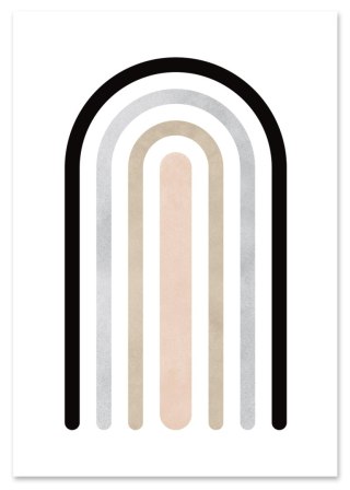 Plakat boho geometryczna tęcza do pokoju dziecka