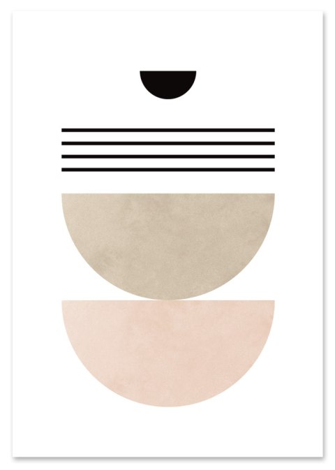 Plakat geometryczny róż boho do salonu lub sypialni