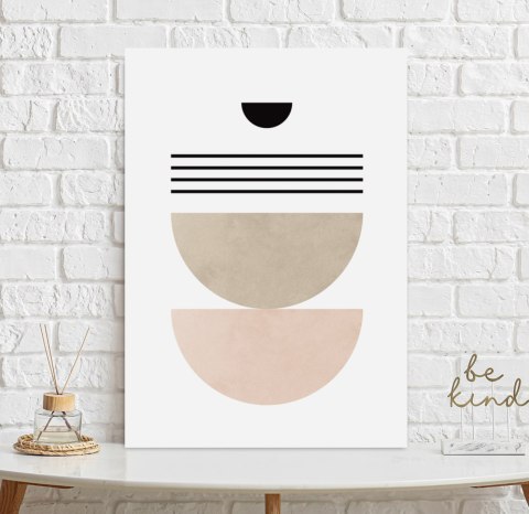 Plakat geometryczny róż boho do salonu lub sypialni
