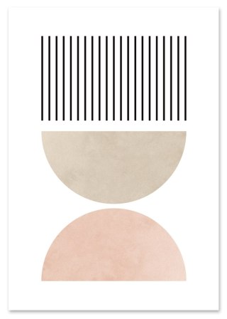 Plakat różowe geometryczne wzory do salonu lub sypialni