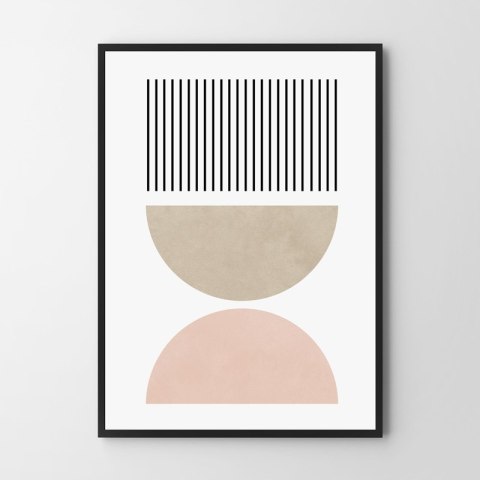 Plakat różowe geometryczne wzory do salonu lub sypialni