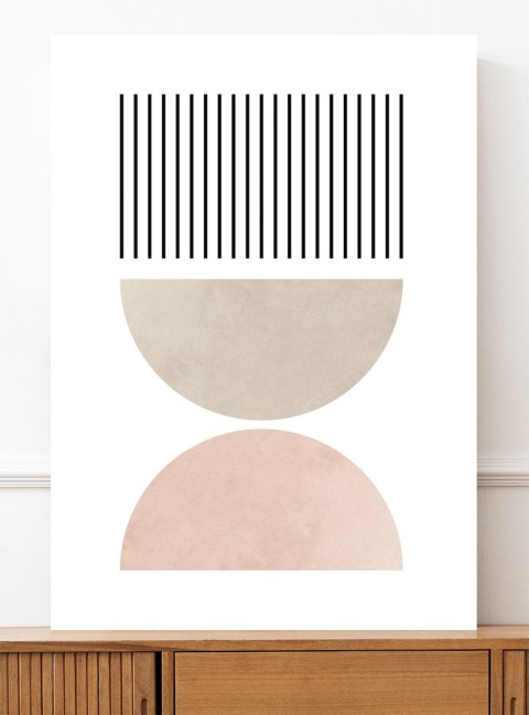 Plakat różowe geometryczne wzory do salonu lub sypialni