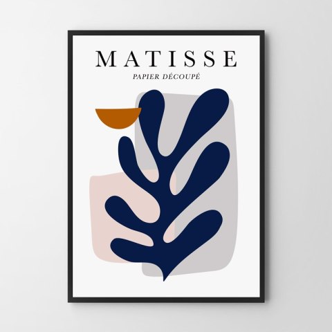 Plakat Matisse granatowy liść do salonu lub sypialni