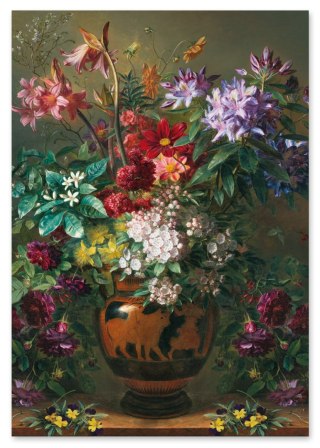 Plakat martwa natura kwiaty w wazonie do salonu lub sypialni