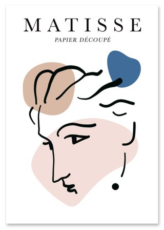 Plakat Matisse twarz pastelowe kolory do salonu lub sypialni