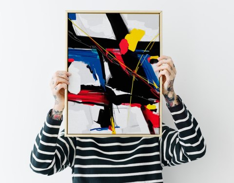 Plakat abstrakcja Mondrian do salonu lub sypialni