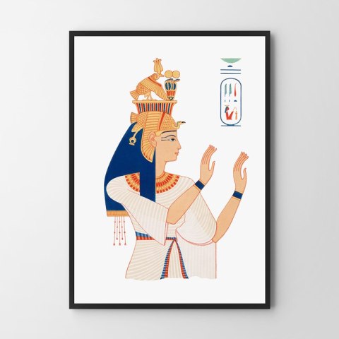 Plakat Egipt faraon Ramzes Kleopatra i hieroglify do salonu lub sypialni