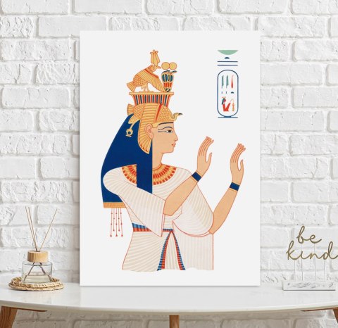 Plakat Egipt faraon Ramzes Kleopatra i hieroglify do salonu lub sypialni