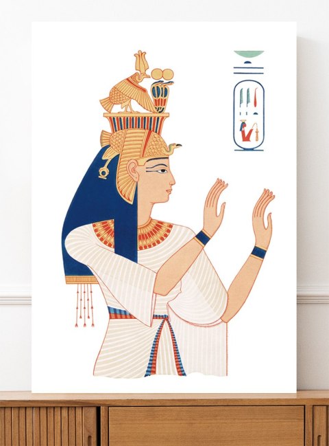 Plakat Egipt faraon Ramzes Kleopatra i hieroglify do salonu lub sypialni