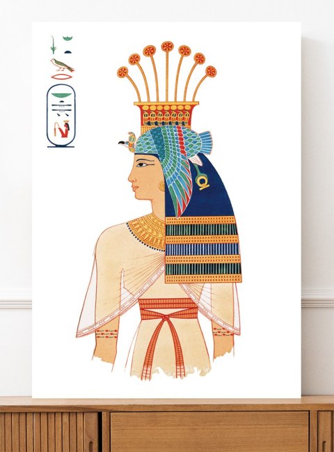 Plakat Egipt Kleopatra i faraon portret do salonu lub sypialni