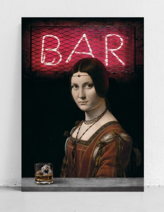 Plakat old whisky Leonardo da Vinci do salonu lub sypialni