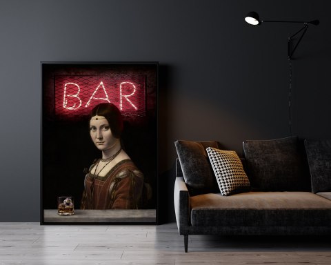 Plakat old whisky Leonardo da Vinci do salonu lub sypialni