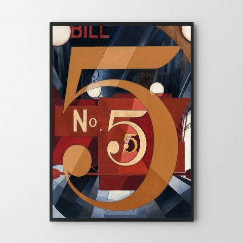 Plakat Demuth liczba pięć do salonu lub sypialni