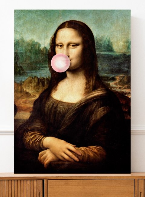 Plakat Mona Lisa z balonem pop art do salonu lub sypialni