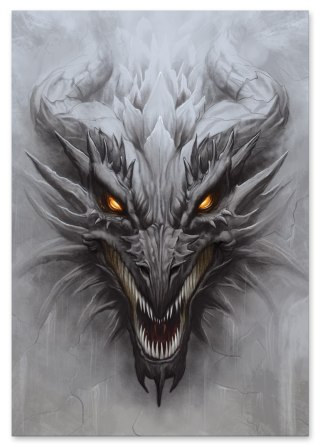 Plakat smok Diablo portret fantasy do salonu lub sypialni