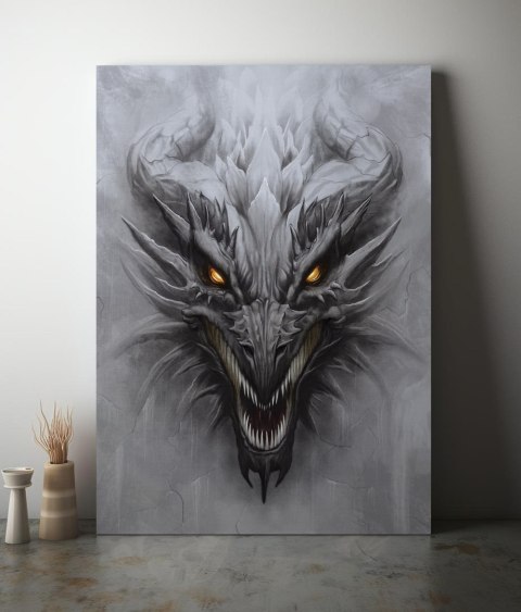 Plakat smok Diablo portret fantasy do salonu lub sypialni