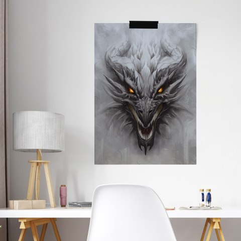 Plakat smok Diablo portret fantasy do salonu lub sypialni