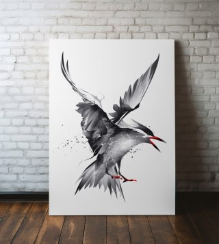 Plakat abstrakcyjny ptak do salonu lub sypialni