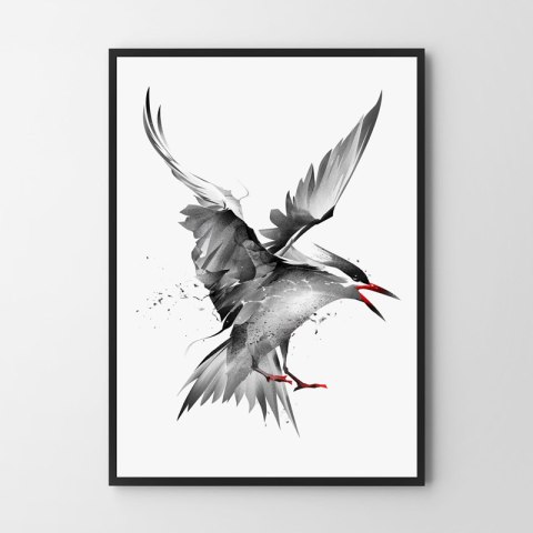 Plakat abstrakcyjny ptak do salonu lub sypialni