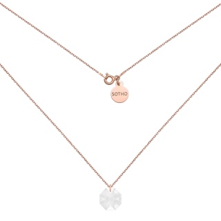 Naszyjnik damski z różowego złota z bezbarwnym kryształem SWAROVSKI® CRYSTAL elegancki dla kobiet