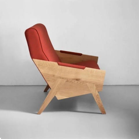 Sofa ENI dwuosobowa z litego drewna nowoczesna do salonu