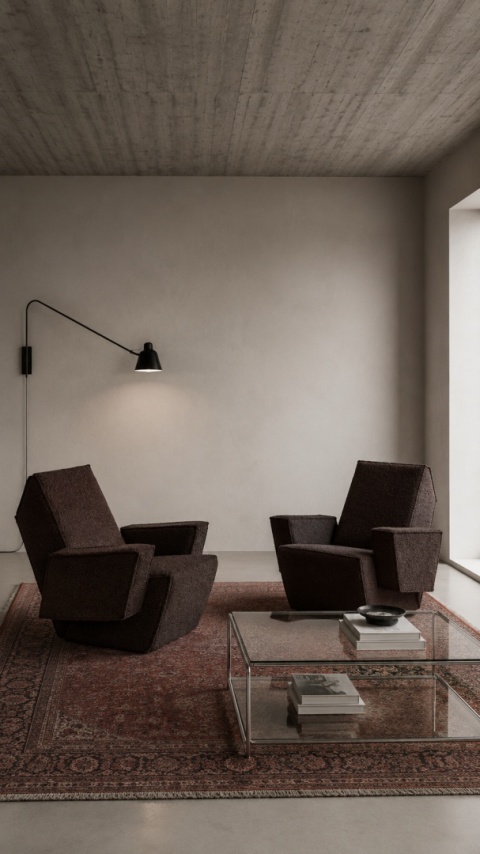 Fotel tapicerowany DIAMOND geometryczny designerski do salonu lub sypialni