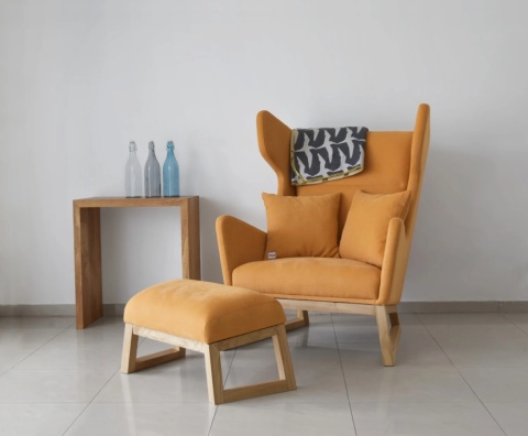 Fotel tapicerowany LORD designerski uszak do salonu lub sypialni