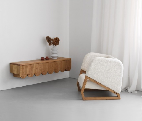 Fotel tapicerowany ZGRAB lite drewno elegancki do salonu