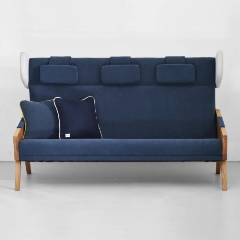 Sofa LIU trzyosobowa lite drewno nowoczesna do salonu lub biura