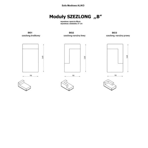 Sofa modułowa ALIKO moduł A01 jeden element elegancki do salonu