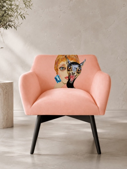 Fotel tapicerowany POP-ART synergia designerski do salonu lub sypialni