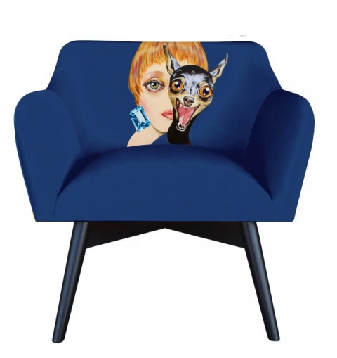 Fotel tapicerowany POP-ART synergia designerski do salonu lub sypialni
