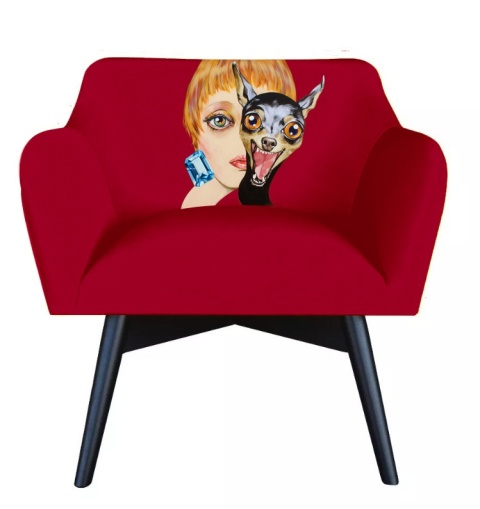 Fotel tapicerowany POP-ART synergia designerski do salonu lub sypialni