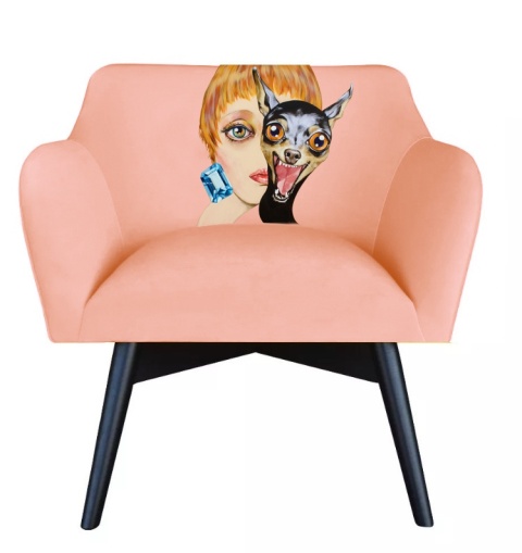 Fotel tapicerowany POP-ART synergia designerski do salonu lub sypialni