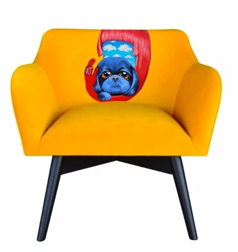 Fotel tapicerowany POP-ART w chmurach designerski do salonu lub sypialni