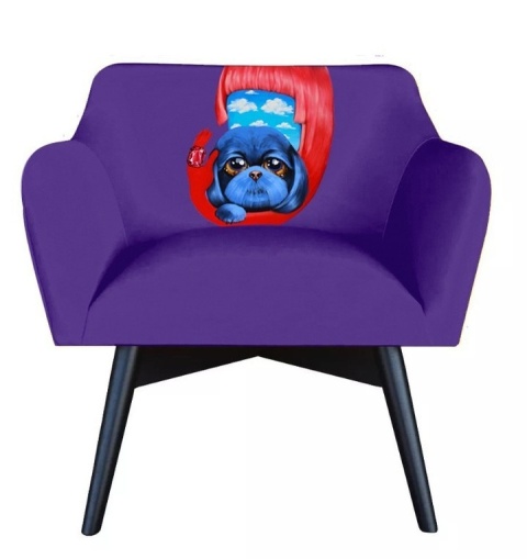Fotel tapicerowany POP-ART w chmurach designerski do salonu lub sypialni