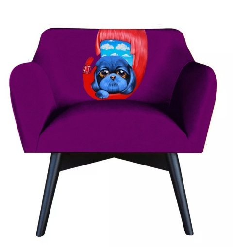 Fotel tapicerowany POP-ART w chmurach designerski do salonu lub sypialni