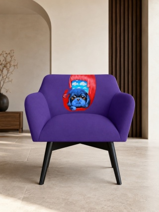 Fotel tapicerowany POP-ART w chmurach designerski do salonu lub sypialni