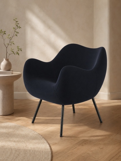 Fotel tapicerowany SOFT FAME RM58 czarny do salonu lub sypialni