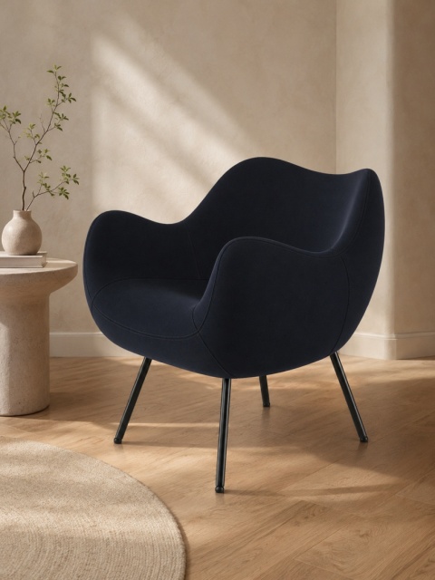Fotel tapicerowany SOFT FAME RM58 czarny do salonu lub sypialni