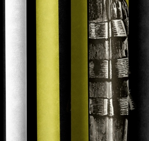 Komplet 2 szt zasłon zaciemniających ILUZJA II welurowe designerskie z grafiką