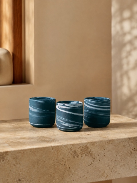 Kubek ceramiczny PopUp SMOG 200 ml szkliwiony i barwiowny idealny do napojów szaro biały