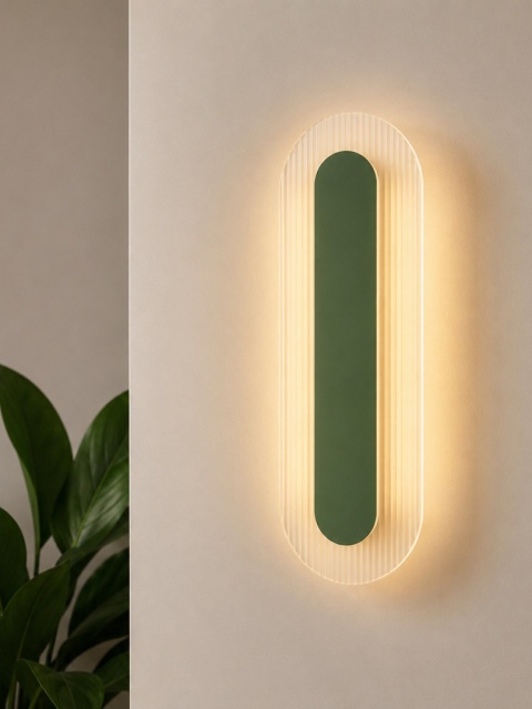 Lampa ścienna RIFLO W A oliwkowa do salonu, korytarza lub sypialni