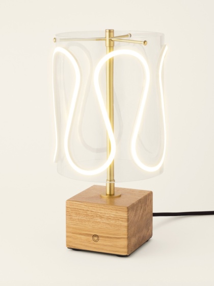 Lampa stołowa dekoracyjna ARCH lite drewno do salonu lub sypialni