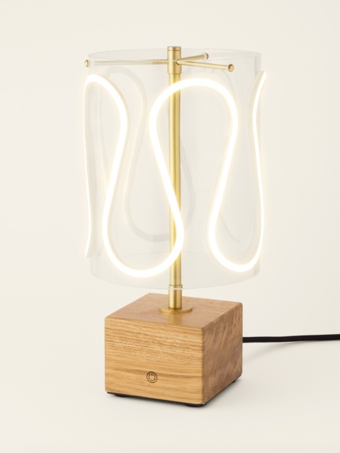 Lampa stołowa dekoracyjna ARCH lite drewno do salonu lub sypialni