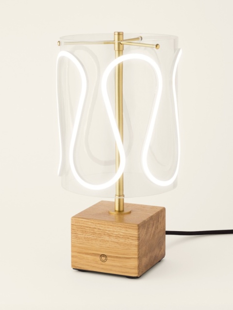 Lampa stołowa dekoracyjna ARCH lite drewno do salonu lub sypialni