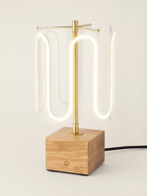 Lampa stołowa dekoracyjna WAVE lite drewno do salonu lub sypialni
